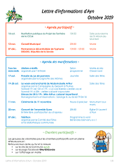 Lettre d'informations d'AYN d'octobre 2019