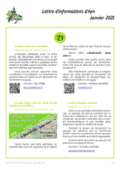 Lettre d'informations d'AYN de janvier 2021