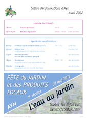 Lettre d'informations d'AYN d'avril 2022