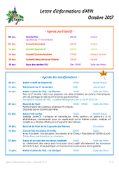 Lettre d'informations d'AYN d'octobre 2017
