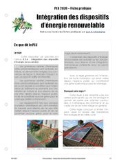 Fiche pratique PLU - Intégration des dispositifs d'énergie renouvelable